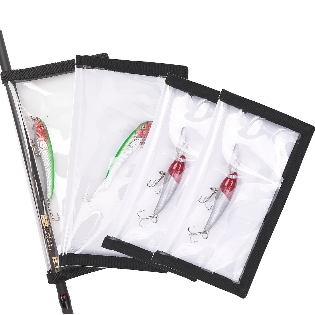 4pcs Clear PVC Bait Covers Saltwater Freshwater Fishing Gear 2 Large 2 Medium