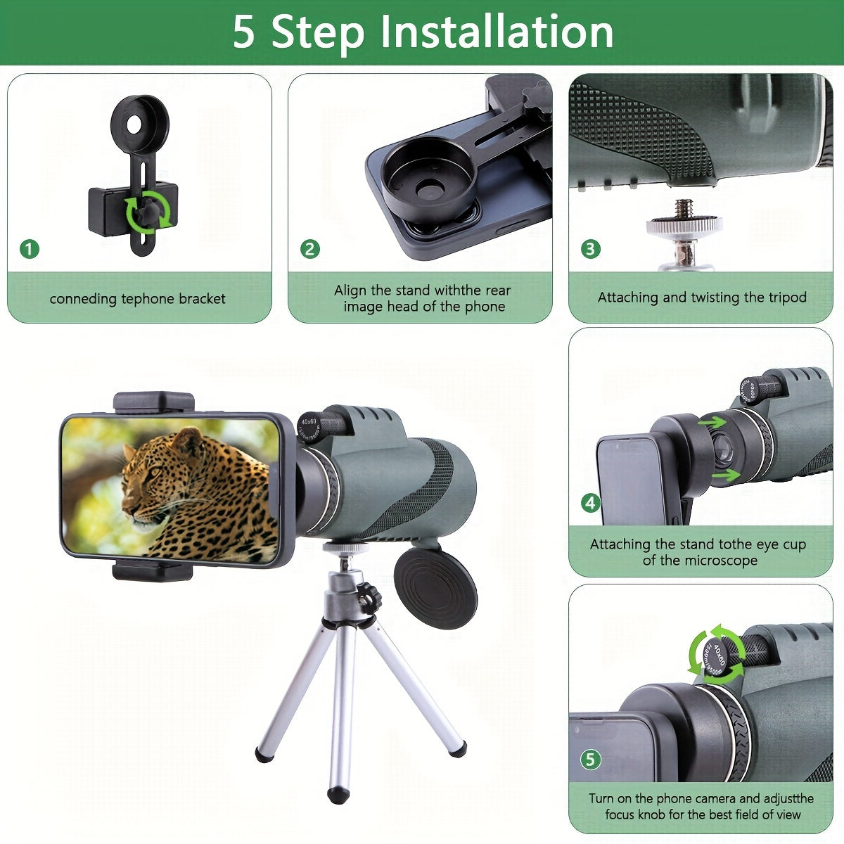 Compact HD Monocular for Adults - High Power Handheld Monoscope