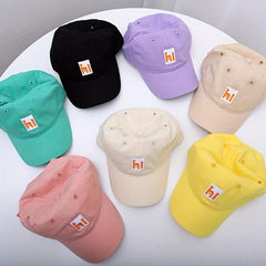 Kids Sunshade Breathable Baseball Cap with Letter Embroidery