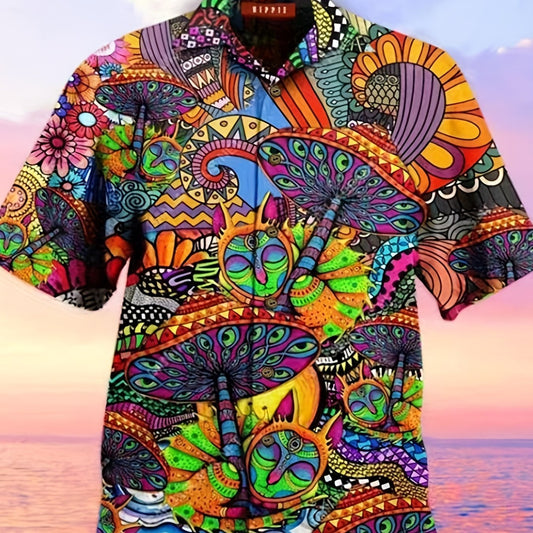 Men's Hawaiian Shirt for Summer Vacation - Colorful Resort Wear