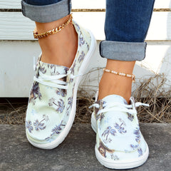 Women's Coconut Tree Boat Shoes Slip On Walking Shoes