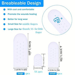10Pcs Finger Cots Gel Finger Protectors with Air Holes for Fingertips