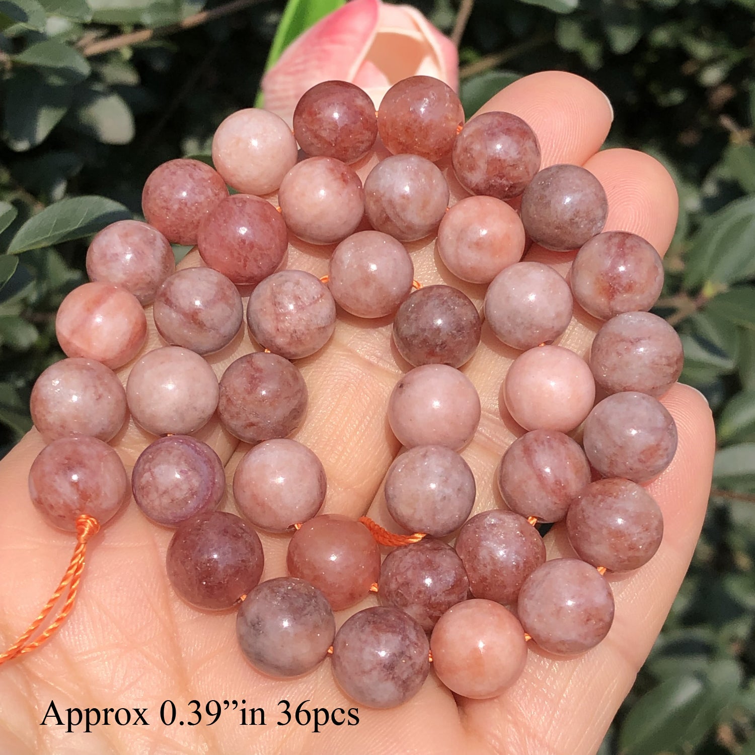 6 8 10MM Round Sunstone Beads for DIY Bracelet Necklace