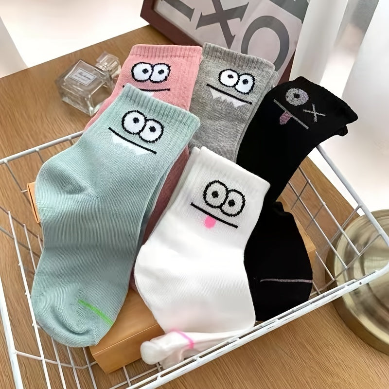 5 Pairs Cute Cartoon Socks Women's Stockings