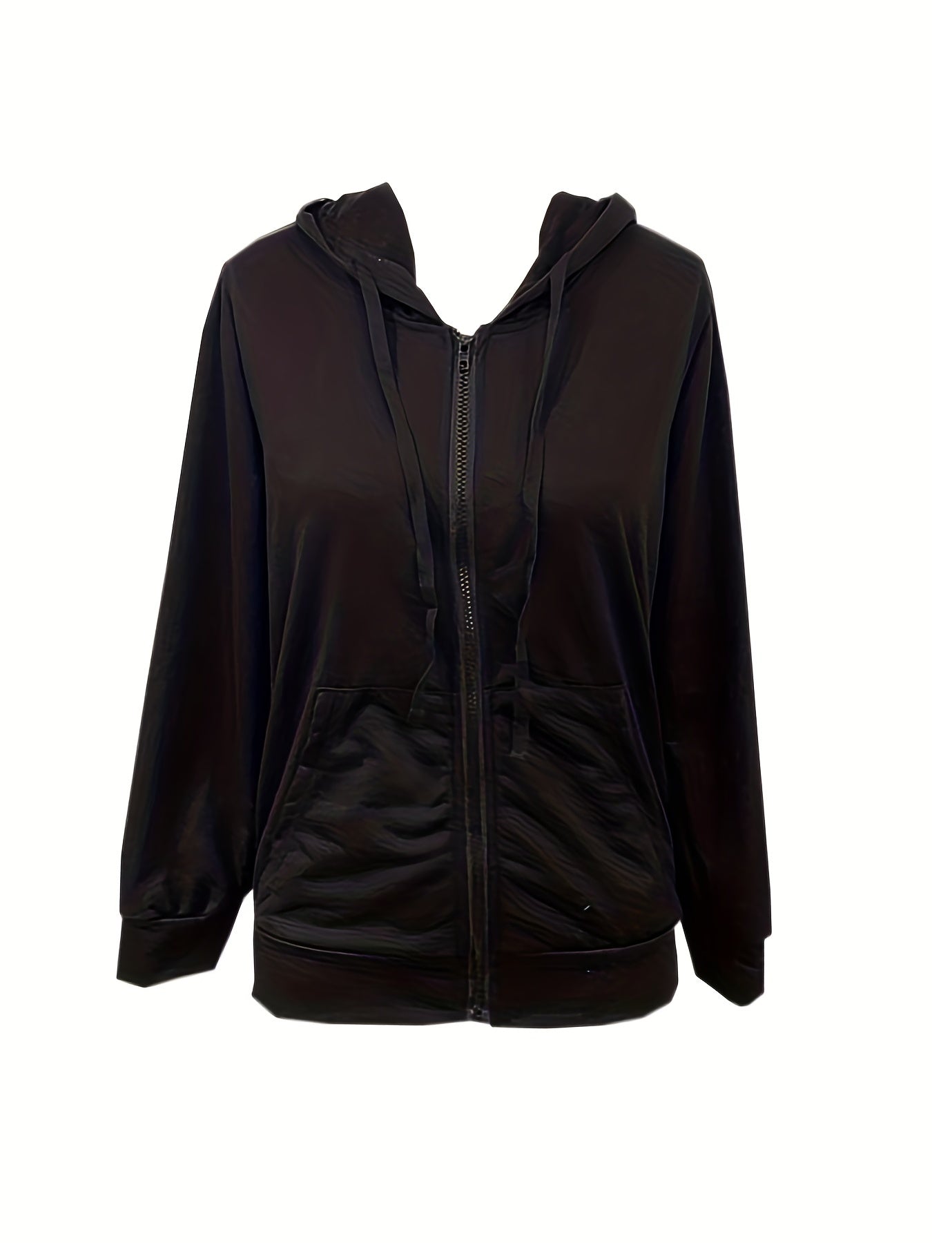 Solid Zip Up Hoodie Casual Long Sleeve Hoodies Sweatshirt