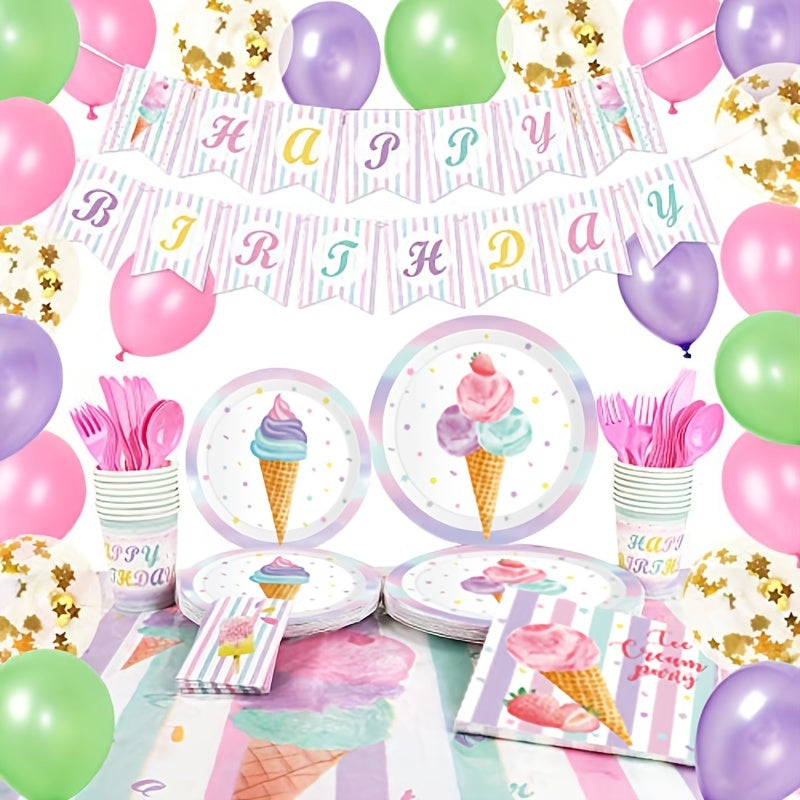 Football Sunday Party Ice Cream Disposable Tableware & Paper Plates