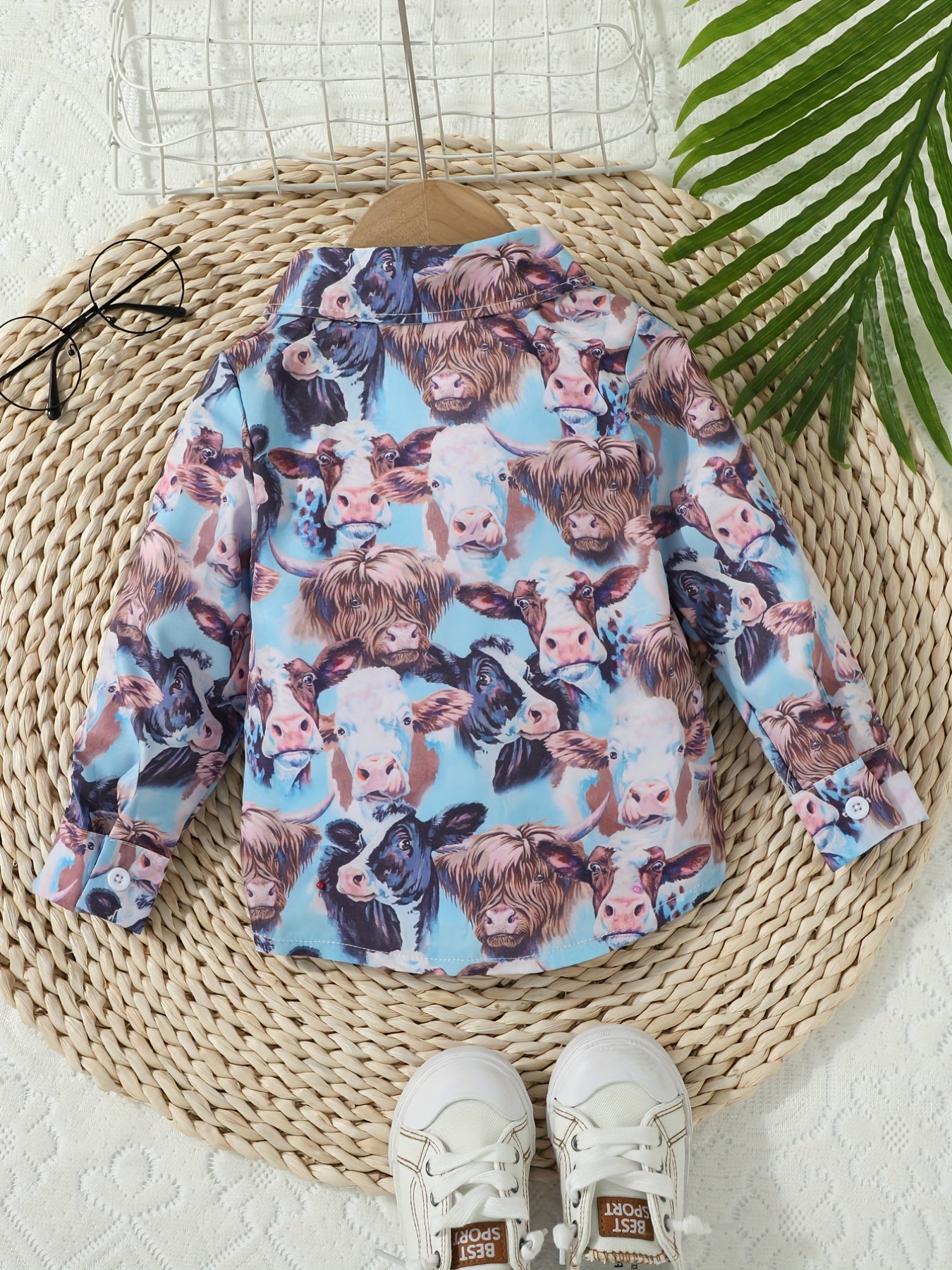 Toddler Baby Boy Cow Printed Short Sleeve Shirt
