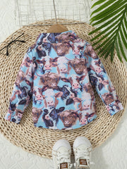 Toddler Baby Boy Cow Printed Short Sleeve Shirt
