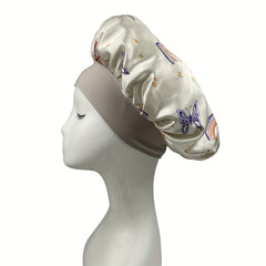 Y2K Gray Satin Head Wrap Elastic Turban Hat