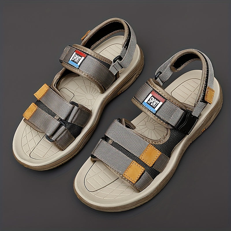 Men's Hook and Loop Slide Sandals with Rubber Soles