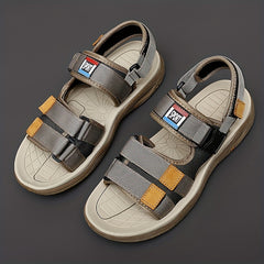Men's Hook and Loop Slide Sandals with Rubber Soles