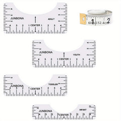 4pcs T Shirt Ruler Guide Vinyl Sublimation Heat