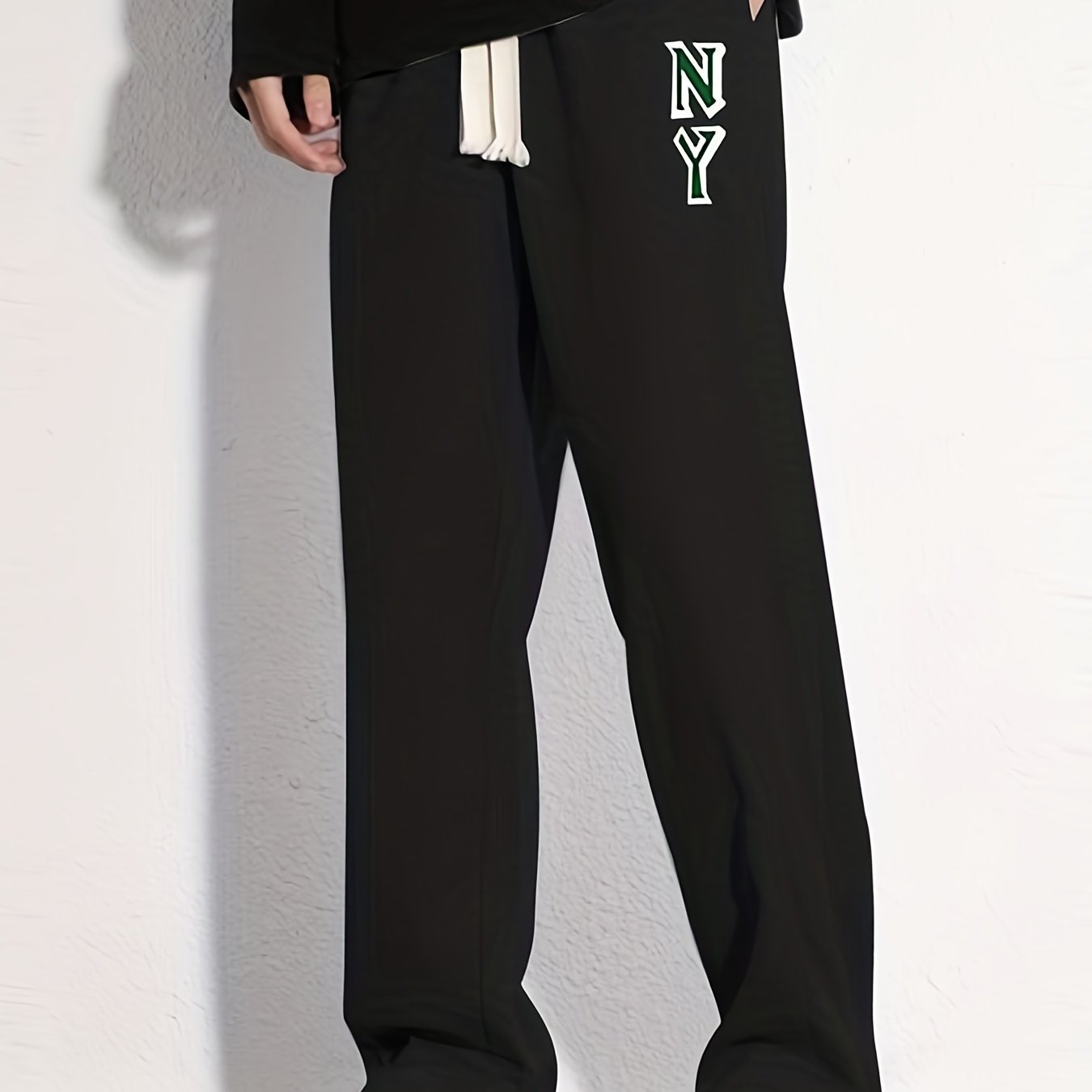 Men's Letter Print Joggers Casual Loose Fit Drawstring Pants