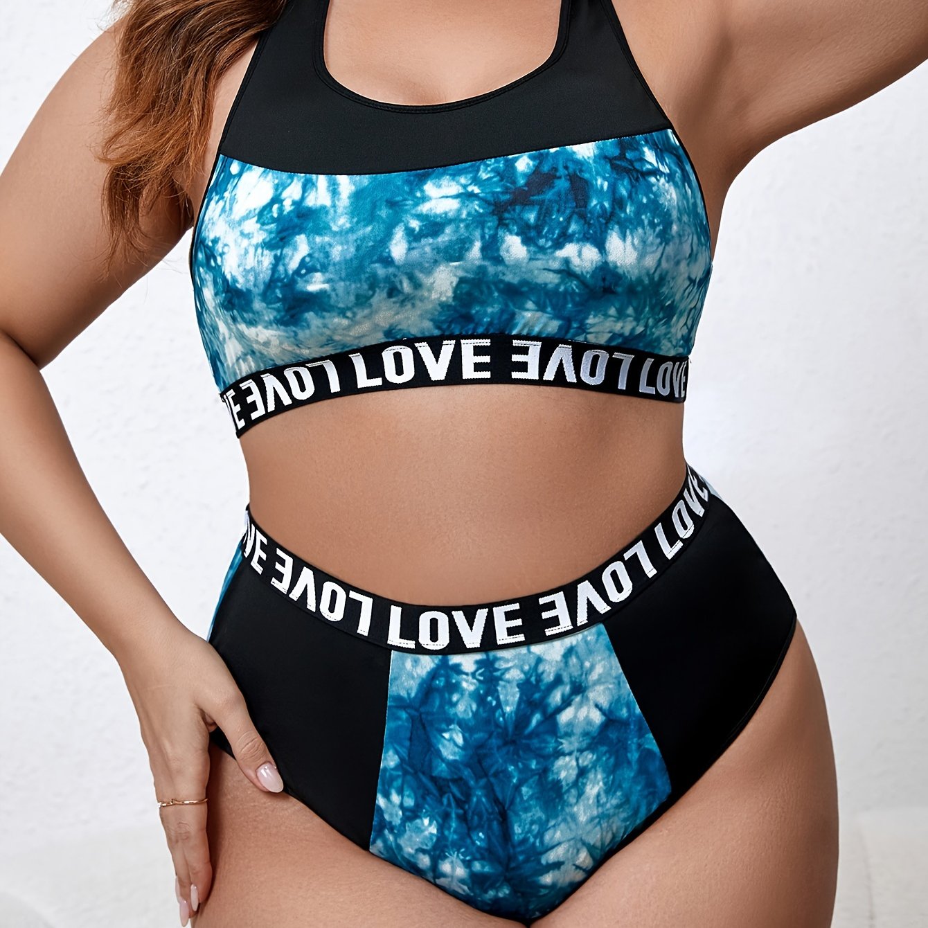 Sports Lingerie Set Colorblock Tie Dye Bra & Panty Set