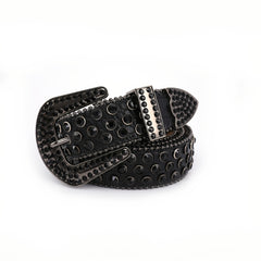 Rhinestone Inlaid PU Belt Western Cowgirl Belts Studded