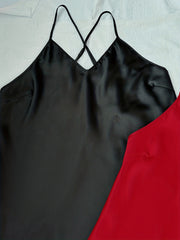 2 Pack Plus Size Sexy Nightdress Set Women's Plus Satin V Neck Criss Cross Back