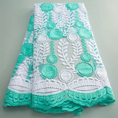 African Mesh Lace Fabric With Sequins French Embroidered Tulle Milk Silk Lace