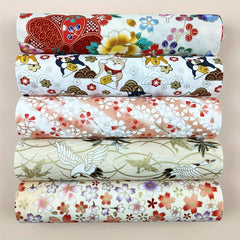 5pcs Beige Cotton Quilting Fabric for Sewing Crafts 7.8in x 9.8in