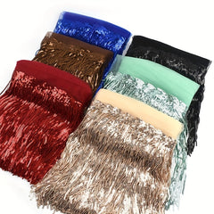 Leaf Sequin Tassels Fringe Trim 5yd DIY Sewing Costume Curtain Decoration