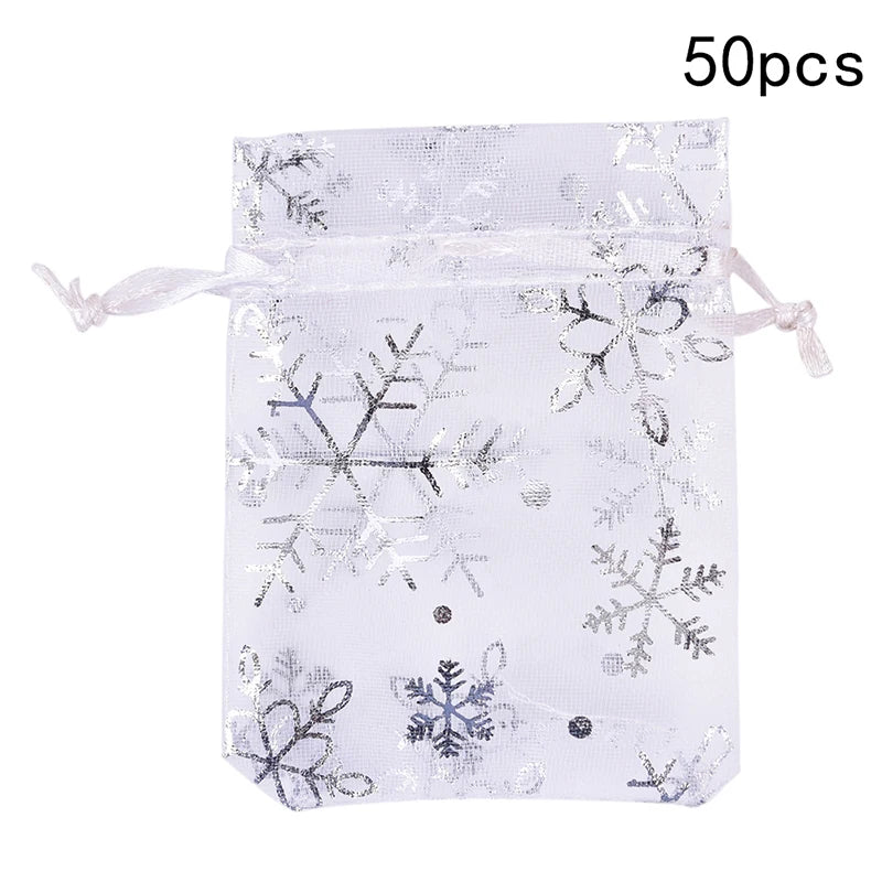 50pcs Organza Gift Bags 7*9 9*12cm Drawstring Pouches for Wedding Party