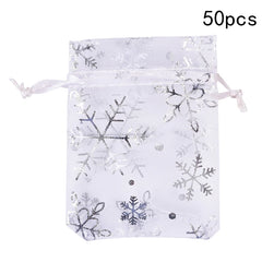 50pcs Organza Gift Bags 7*9 9*12cm Drawstring Pouches for Wedding Party