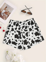 Cow Print Hotpants Random Print Casual Every Shorts Women's Clothing
