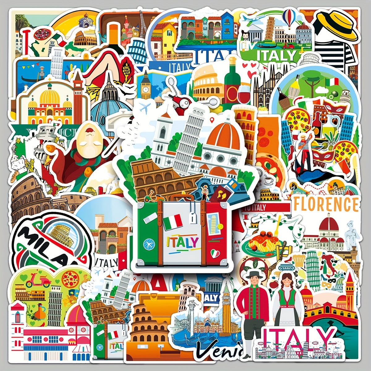 50pcs Italian Landscape Graffiti Stickers DIY Skateboard Notebook Waterproof