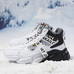 Warm Lace Up Thick Bottom Sneakers for Women