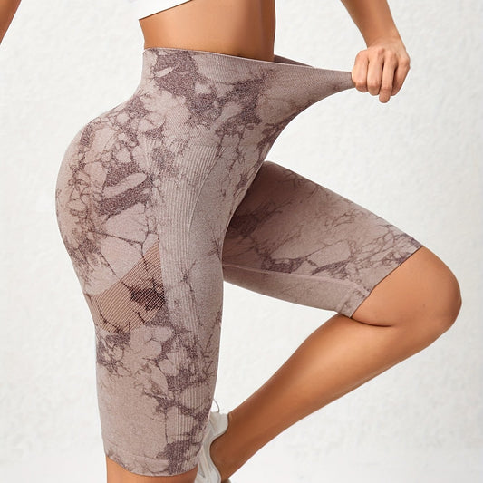 Tie Dye Sports Shorts High Waist Yoga Pants Women's Activewear