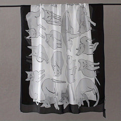 Cartoon Cat Print Scarf Block Shawl Windproof Bandana