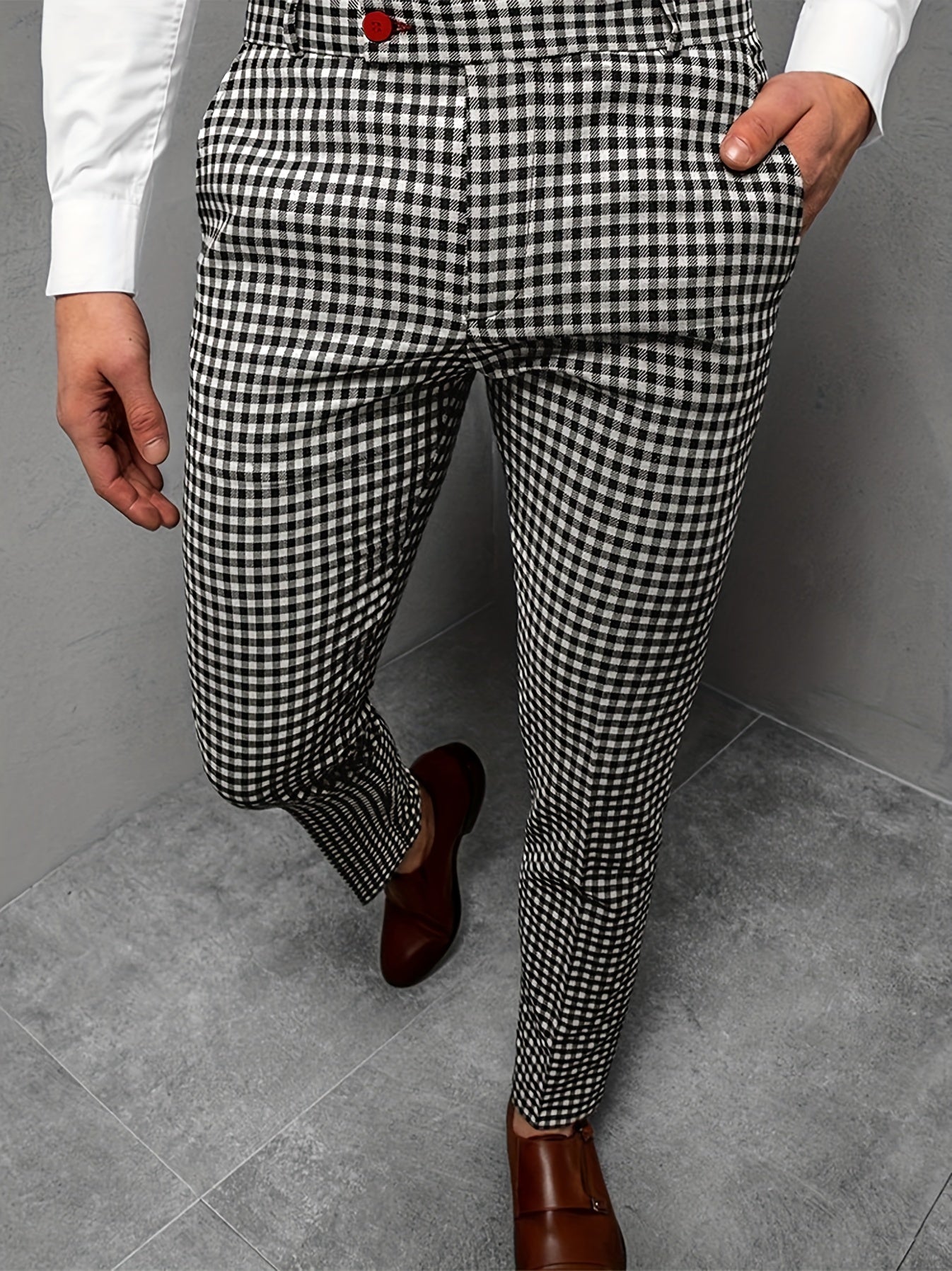 Men's Plaid Casual Business Suit Pants