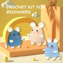 Crochet Kit Beginners Little Mouse Step by Step Video Tutorials Hook Marker Sewi