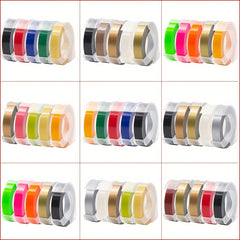 5pcs 3D Embossing Tape 9MM DIY Plastic Label Tape For Crafts Journals Planners
