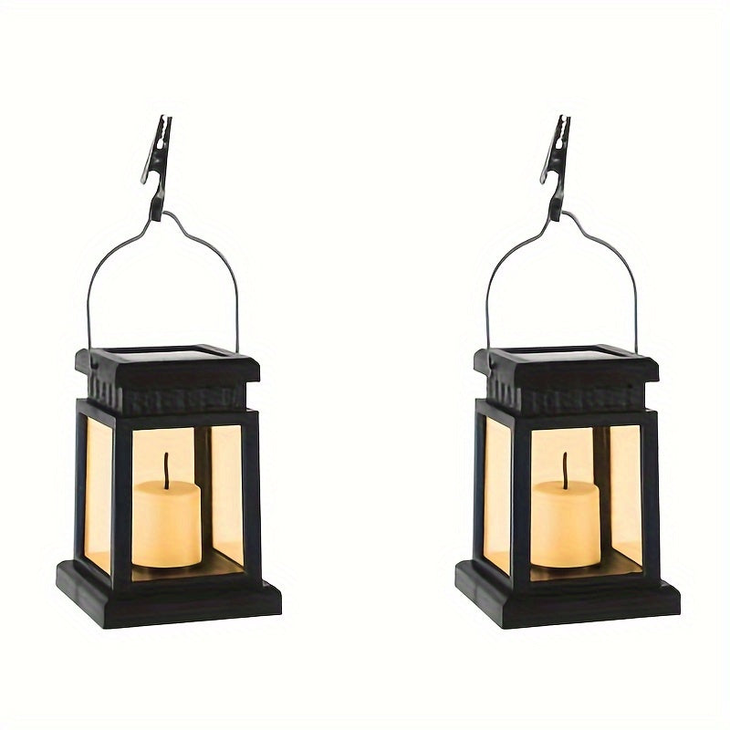 4pcs Outdoor Solar Lantern Hanging Candle Lamps Garden Decor Landscape Lighting