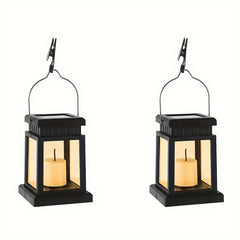 4pcs Outdoor Solar Lantern Hanging Candle Lamps Garden Decor Landscape Lighting