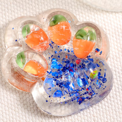 Clear Cat Paw Squishy Toy Pink Glitter Shining Silicone Squeeze Toy