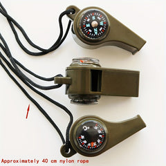 3-in-1 Emergency Whistle Compass Thermometer High Decibel Keychain Whistle