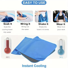 Cooling Ice Silk Towel with Silicone Bag for Outdoor Activities