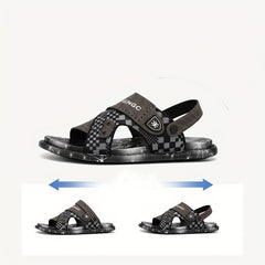 Men's Open Toe Hook And Loop Sandals Non Slip Comfortable Beach Shoes Summer