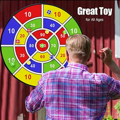 Kids Dart Board Set with 12 Sticky Balls - Indoor Outdoor Fun Game for Ages 3-12