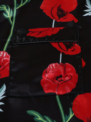 Satin Floral Print Nightdress Cooling Comfort Short Sleeve Nightshirts