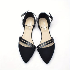 Women's Flat Sandals Lightweight Pointed Toe Buckle Strap Shoes
