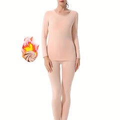 Women's Thermal Underwear Set Lightweight Top & Bottom Long Johns Set
