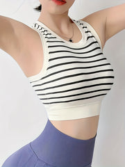 2pcs Striped Sports Tank Top Women's Summer Tops