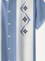 Men s Geometric Stripe Short Sleeve Shirt