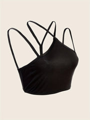 Solid Halter Sleeveless Cami Top