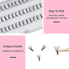 3 Rows Individual Lashes Mini Lightweight 3D Curly False Eyelashes