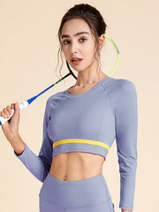 2Pcs Slim Fit Yoga Set Long Sleeve High Waist Activewear
