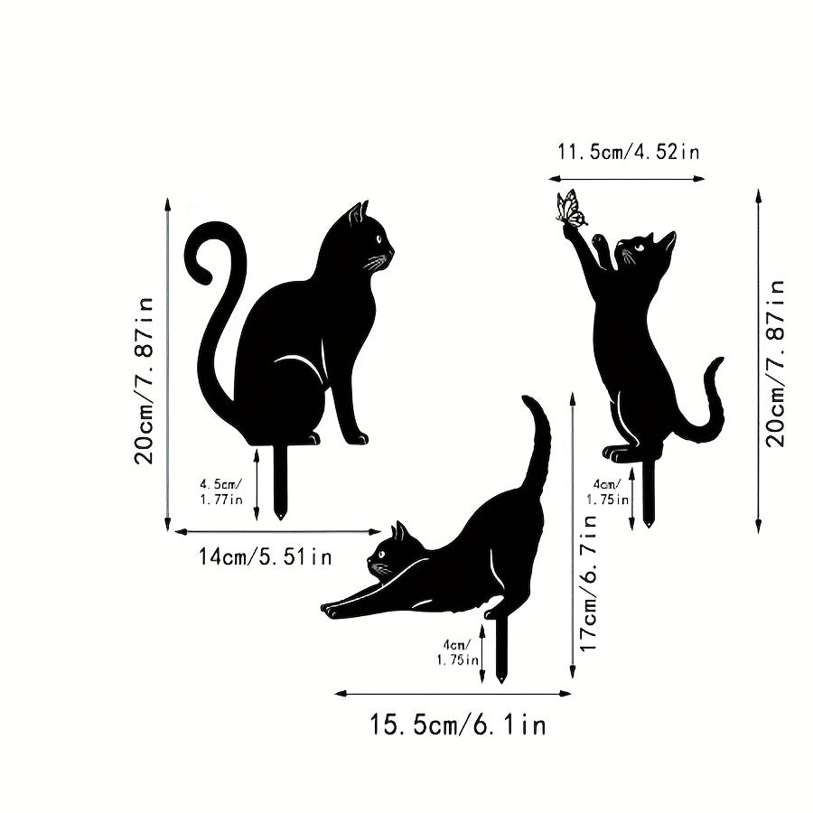 Metal Cat Silhouette Garden Decorations: Whimsical Touch for Your Yard