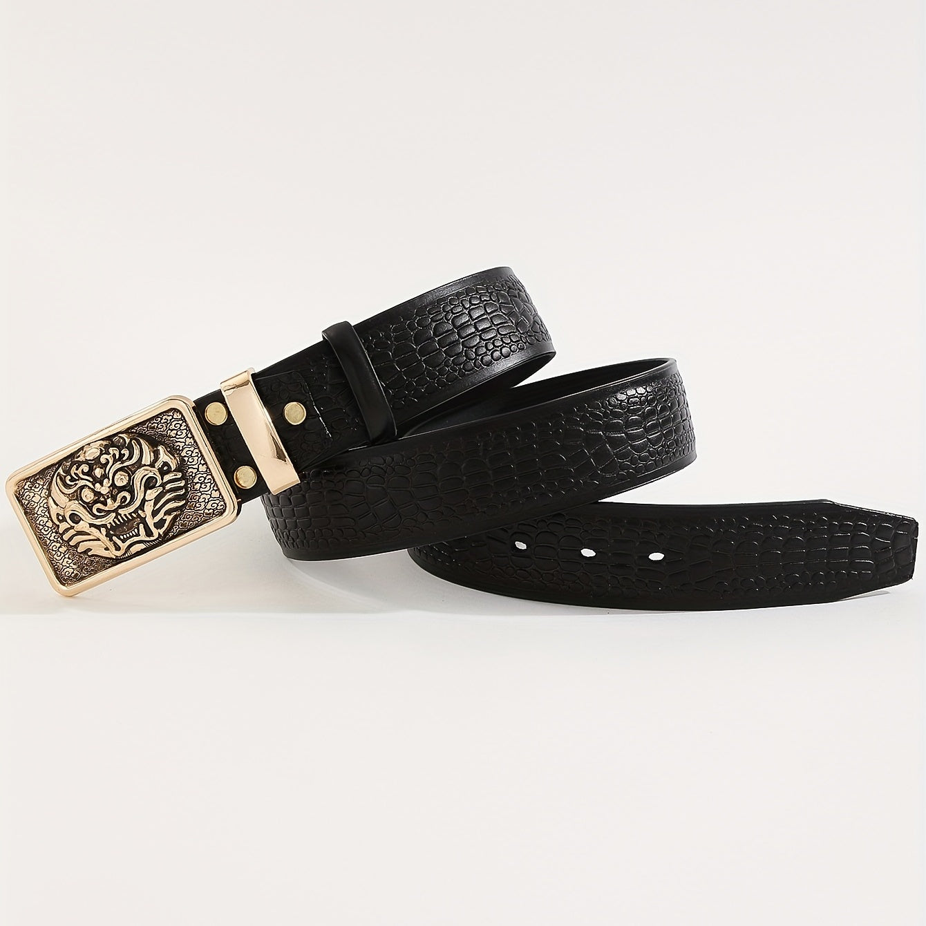 Men's Lion Pattern Buckle Belt For Father's